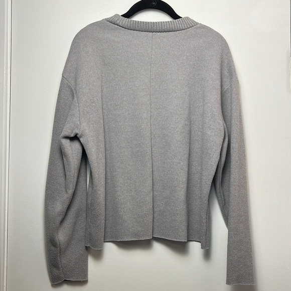 Zara Women's Cotton Blend Crewneck Sweater - Grey - Size Small - Picture 5 of 8